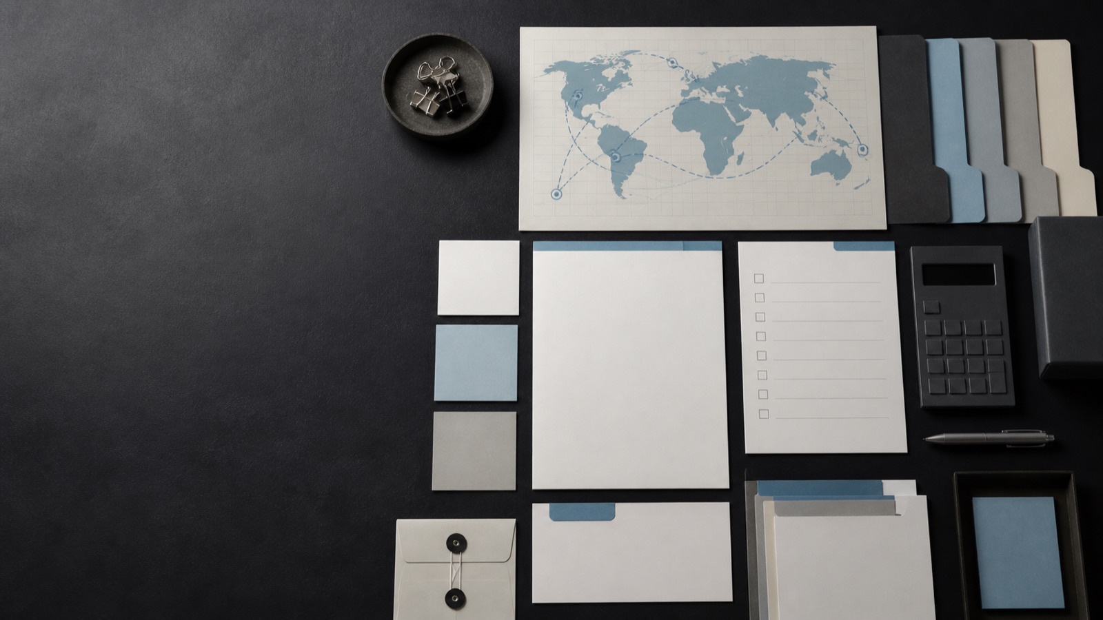 Unbranded export checklists, route map and blank working documents